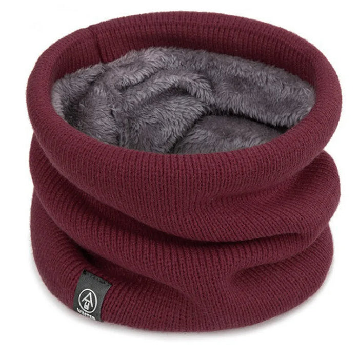 Warm Knitted Scarf Thickened Plush Windproof Winter Neck Gaiter Cold Weather Outdoor Sport Ski Running Men Women Tube Scarf