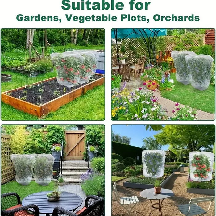Extra-Thick Garden Netting With Drawstring & Zipper-Insect &Bird Protection For Fruits,Citrus,Flowers Pe Material Insect Netting