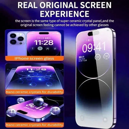 1-3Pcs 8K Dust free Installation Tempered Glass For iPhone 13 14 16 15 11 12 Pro Max 15 14 Plus X XR XS Privacy Screen Protector