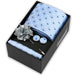 Men's tie gift set, style BBJ-09: tie, pocket square, cufflinks and pins in a gift box
