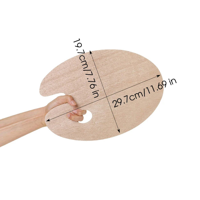1 Pcs Wooden Oval Palette,Acrylic Palette,Fine Arts Oil Painting Palette,Gouache Acrylic Painting Palette HH-03