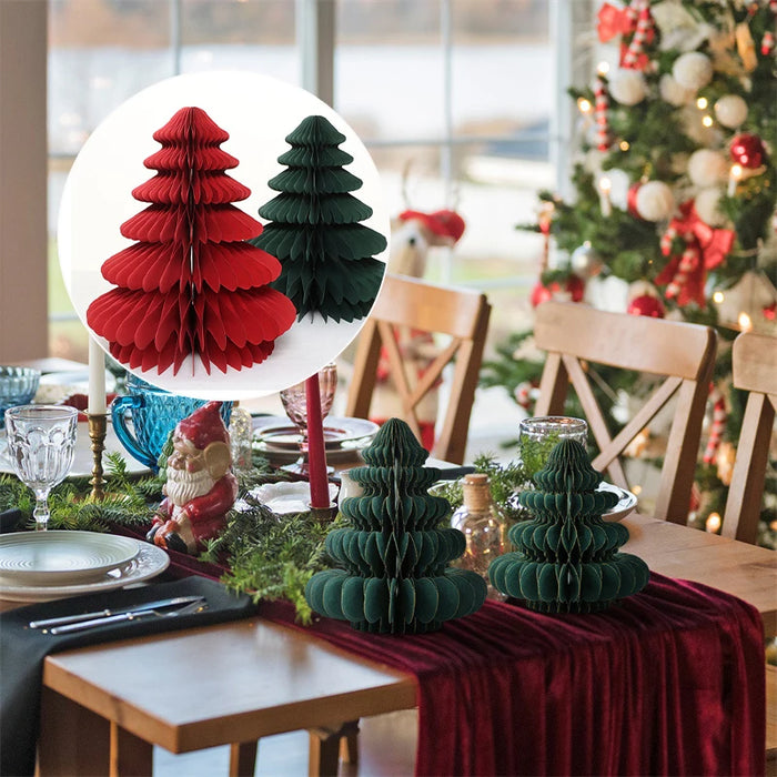 Chinese New Year Decorations Paper Honeycomb Ball Folding Christmas Tree 3D Ornament Home Wedding Decoration Desktop Ornament