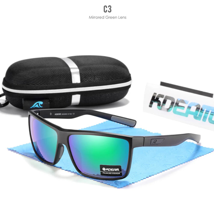 KDEAM Scratch Resistance Sunglasses Men Polarized 100% UV Protection Sun Glasses Integral Spring Hinges And Curved Temples KD029