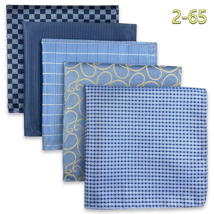 5 Pieces Mens Pocket Squares Wedding Handkerchiefs Set Fashion Formal Bundle Luxury Unique