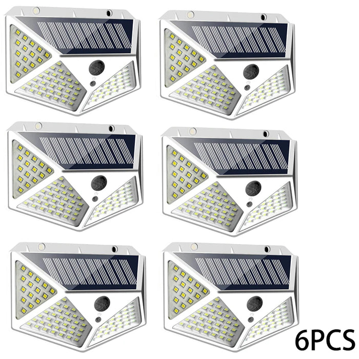 1-12 Pack Solar Lights Outdoor 100 LED Wall Lamp Motion Sensor Lights Waterproof Solar Street Light for Garden Porch Yard Garage