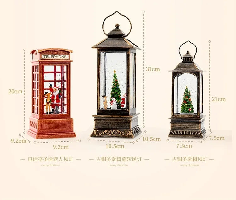 Christmas Gift Santa Tree Small Night Lamp Storm Lantern Decoration
