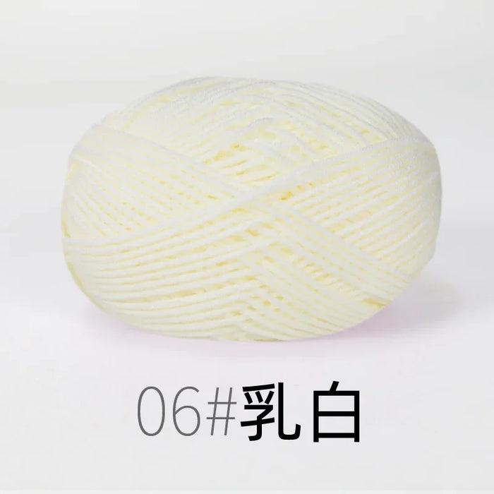 Organic Cotton Yarn 4ply Baby Milk Knitted Yarn For Craft Sweater Hat Dolls Scarves 1 Ball 50g Soft Wool Crochet Yarn Wholesale