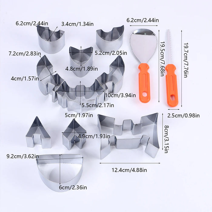 Pumpkin Carving Kit Pumpkin Cutter Tools Halloween Molds Stainless Steel Pumpkin Carver Stencils Cookie Cutter Kitchen Utensil