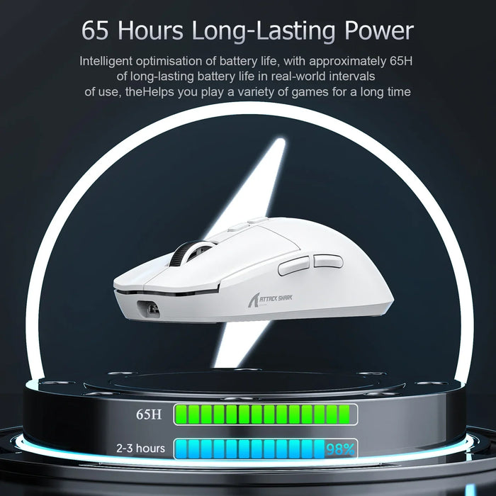 Attack Shark X6 PAW3395 Bluetooth Mouse,Tri-Mode Connection,RGB Touch Magnetic Charging Base