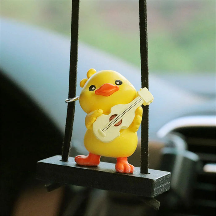 Little Yellow Duck Car Pendant Swing Auto Rearview Mirror Hanging Decorations