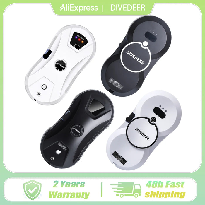 DIVEDEER Home intelligent cleaning robot with automatic water spraying function, anti drop magnetic glass cleaning machine