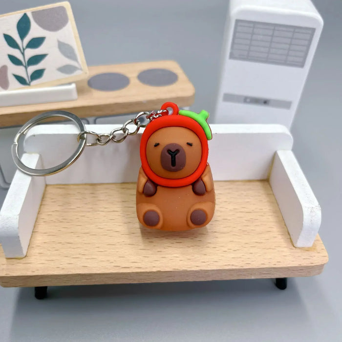 Cute Capybara Keychain Doll Capibala Pendant Cycling Backpack Key Mobile Phone Pendant Accessories Ugly Cute Pvc Soft Rubber