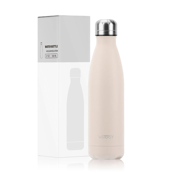 WATERSY 500ml Insulated Water Bottle, Stainless Steel Thermal Leakproof Flask, BPA-Free Double Walled Vacuum Bottle for Sports