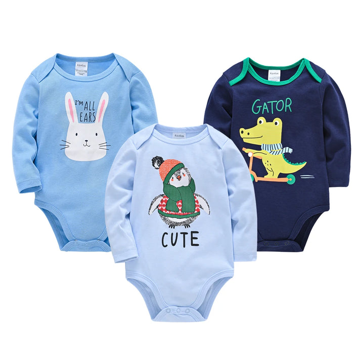 3/6 Pcs/Lot Newborn Baby Clothes Boys Cute Romper 100% Cotton Long Sleeve Bodysuit Baby Clothing Set Gift Infant Jumpsuit 0-24M