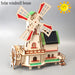 Solar windmill house wooden model