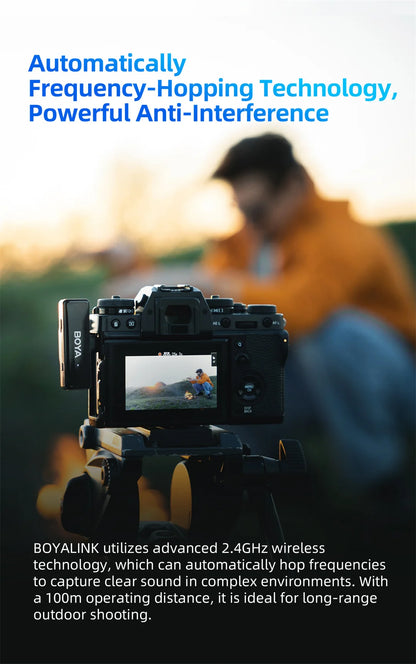 BOYA BOYALINK Wireless Lavalier Microphone for Mobile DSLRs Cameras