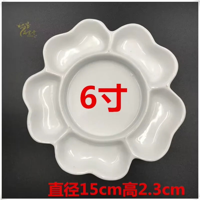 Jingdezhen Ceramic Palette Plum Blossom Pigment Gouache Watercolor Painting and Calligraphy Art Supplies