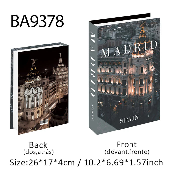 Luxury Fake Book Storage Box Abstract Decorative Books Open Paris Home Decor Coffee Table Bedroom Ornaments Interior Decoration