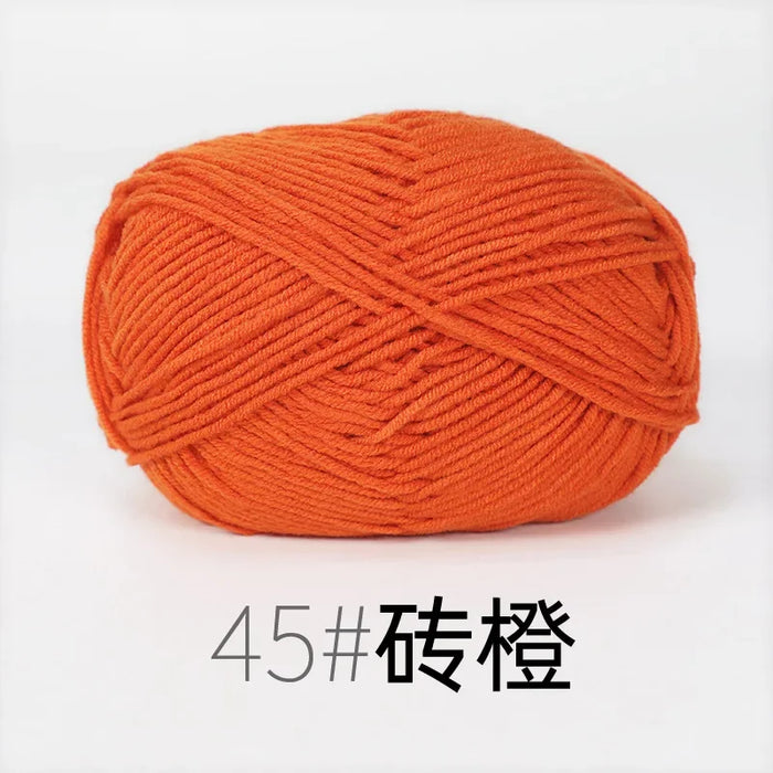 Organic Cotton Yarn 4ply Baby Milk Knitted Yarn For Craft Sweater Hat Dolls Scarves 1 Ball 50g Soft Wool Crochet Yarn Wholesale