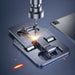 Aluminum phone stand being machined
