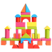 Wooden block castle on a black background, 82-piece option