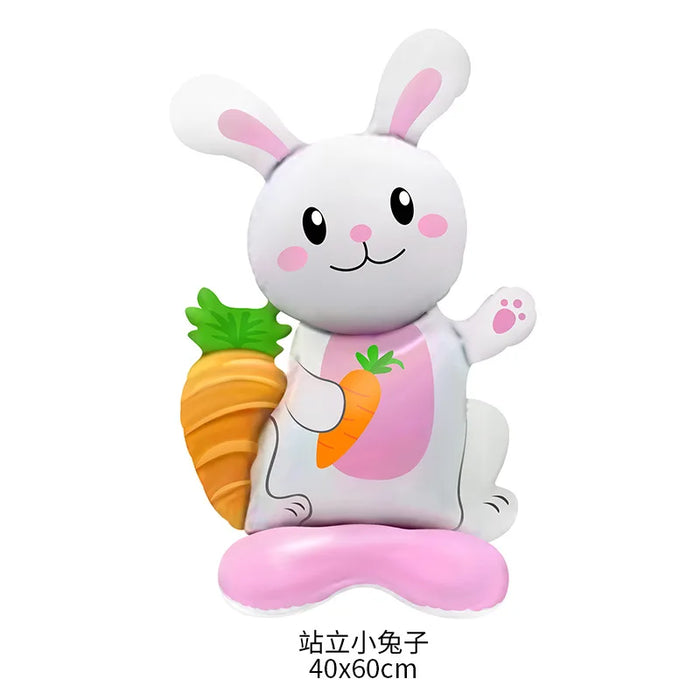 4D Standing Carrot Rabbit Balloon Cute Cartoon Animal Easter Balloon Baptism Supplies Baby Shower Birthday Party Decor Kids Toys