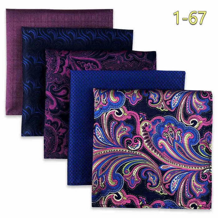 5 Pieces Mens Pocket Squares Wedding Handkerchiefs Set Fashion Formal Bundle Luxury Unique