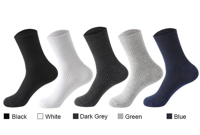 HSS Brand 5 Pairs/Lot Men‘s Socks Cotton Casual Business Stripe Socks Deodorant Breathable Black White Travel Winter Socks Man