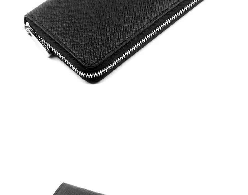 Custom Initial Letters Genuine Saffiano Leather Unisex Long Wallet Purse