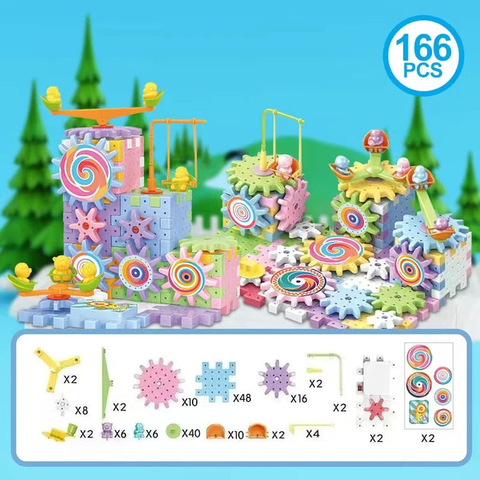 166-piece electric gear set with swings and piece list