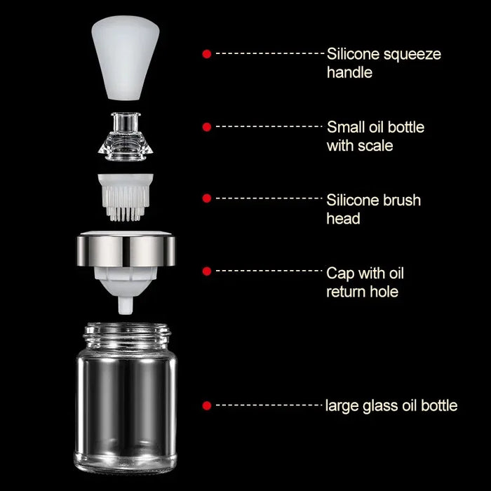 Silicone Oil Brush Bottle Kitchen BBQ Oil Brush Dispenser Not-leaking Barbecue Grill Honey Liquid Baking Pastry Pancake Brush