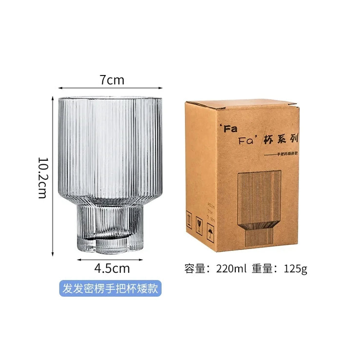 European 1300ml Large Capacity Glass Cold Water Kettle Home Juice Kettle Striped Cool Water Bottle Cool White Water Cup Set