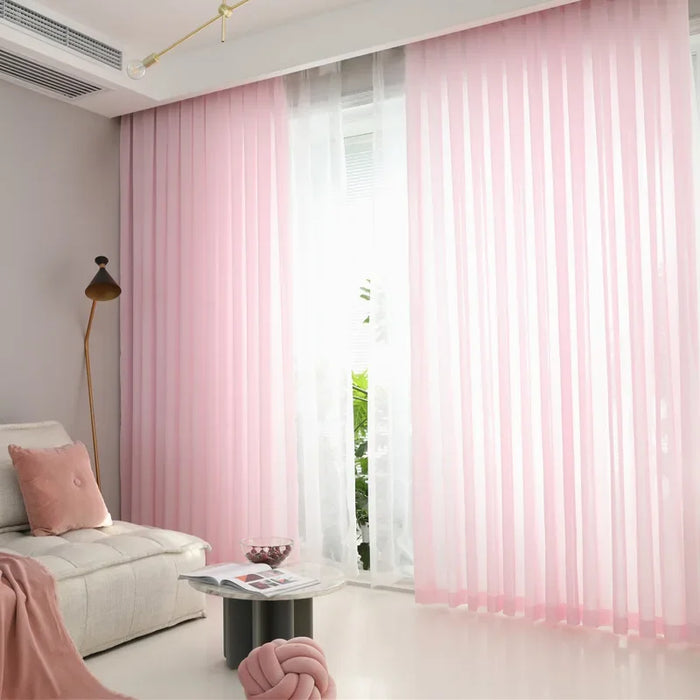 1Pc  Super Soft Chiffon White Tulle Sheer Curtains for Living Room Lining Bedroom Window Decor