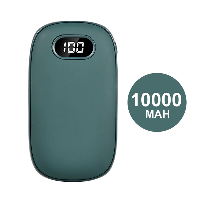 10000mAh Hand Warmer Power Bank USB Rechargeable Mini Hand Warmers with Digital Display 2 Temp Levels for Travel Outdoor Camping