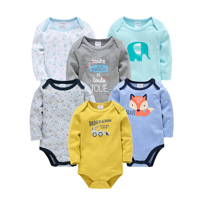3/6 Pcs/Lot Newborn Baby Clothes Boys Cute Romper 100% Cotton Long Sleeve Bodysuit Baby Clothing Set Gift Infant Jumpsuit 0-24M