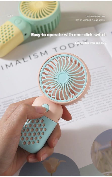 2025 New Handheld Charging Fan Cartoon Cute Small Student Charging Small Fan Portable Mini USB Fan Mini Pocket