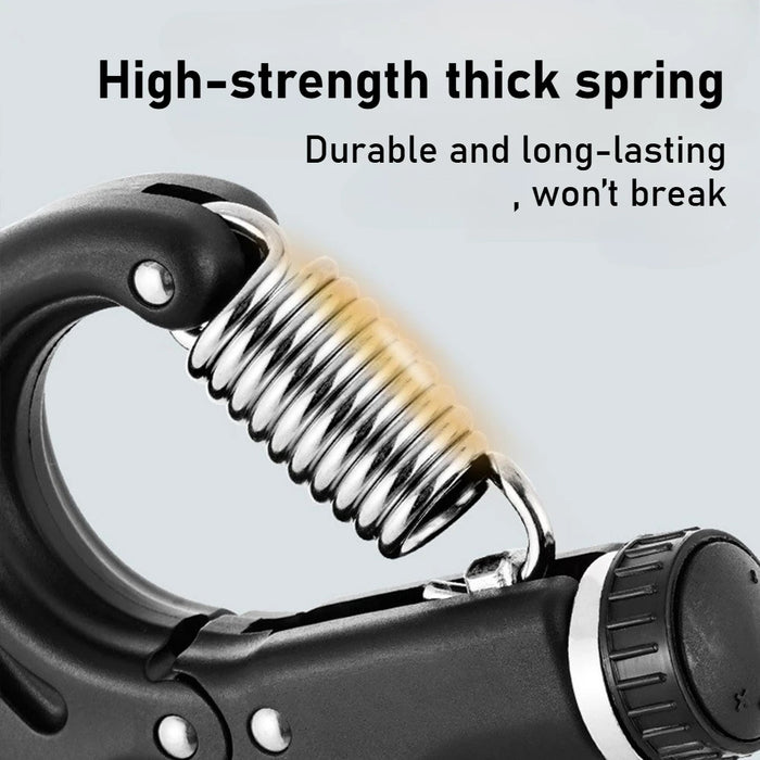 Close-up of the thick metal spring
