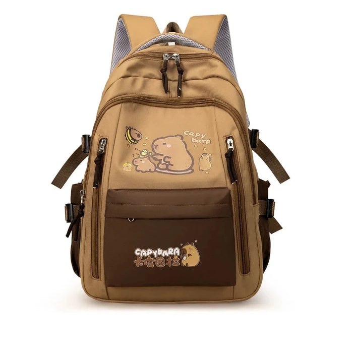 Kawaii Capybara School Backpack for Girls School Bags Set Casual Daypack Teens Girls Book Bag Children Schoolbag Travel Backpack