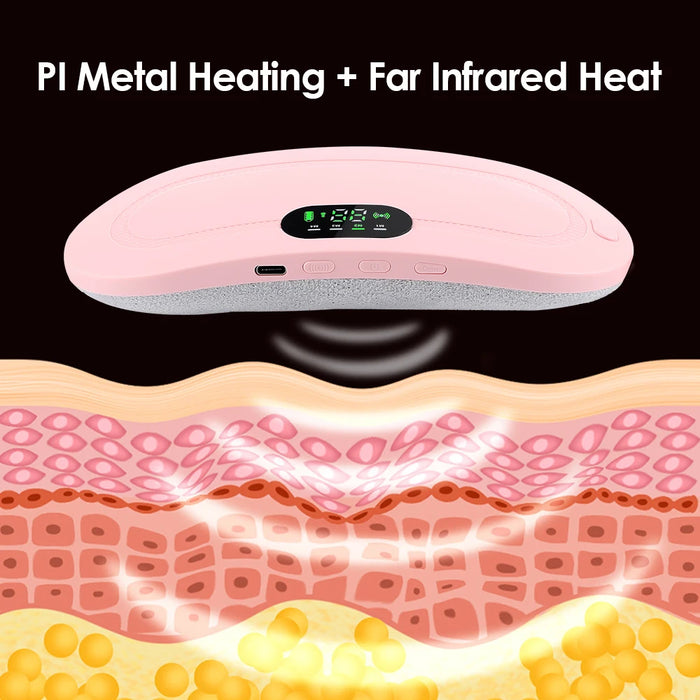 Electric Abdominal Massage Uterine Warm Belt Warm Uterus Hot Compress Vibration Massage Belt Abdomen Waist Warming USB Charging