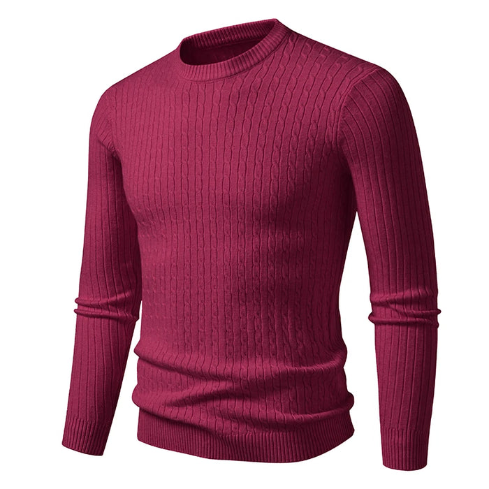 new Mens Crew Neck Sweaters Long Sleeve Lightweight Knit Dress Pullover Sweaters Casual outwear Twist Patterned Cable Sweaters