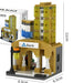 Bank building block model with yellow tower, 11 cm tall