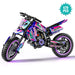 Purple and pink dirt bike building block model, 476 pieces
