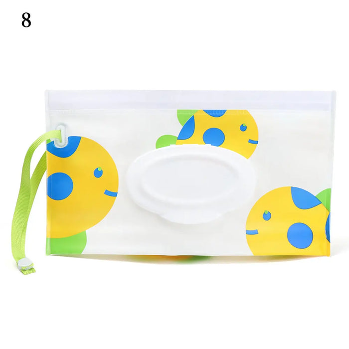 EVA Baby Wet Wipe Pouch Portable Wipes Holder Case Flip Cover Snap-Strap Reusable Refillable Cosmetic Pouch Useful Tissue Box