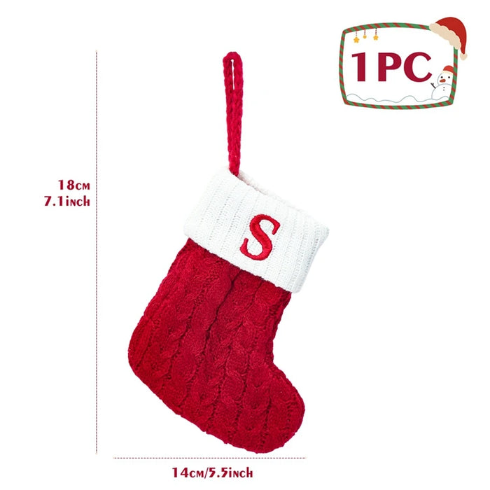 Christmas Alphabet Knitting Socks Christmas Tree Ornaments Christmas Decorations For Home 2025 Navidad Noel New Year 2026 Gifts