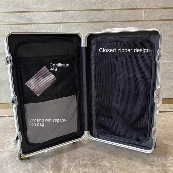 Large Capacity Rectangular Aluminum Suitcase ABS Carrry-on Luggage