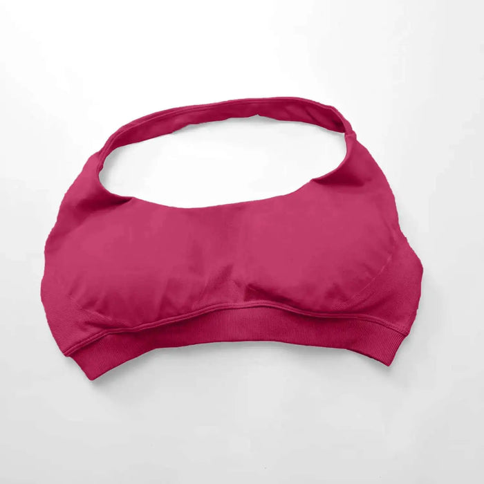NCLAGEN Sports Bra Gym Tops Women Seamless Pilates Halter High Support Push-up Open Back Fitness Yoga Clothes Workout Underwear