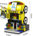 Yellow robot car shop building block model, 9.5 cm tall