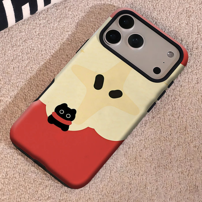 Apple Star Black Cat Phone Case for IPhone 17 16 15 14 13 Pro Max Plus for Magnetic Single Double-layer Tough Case