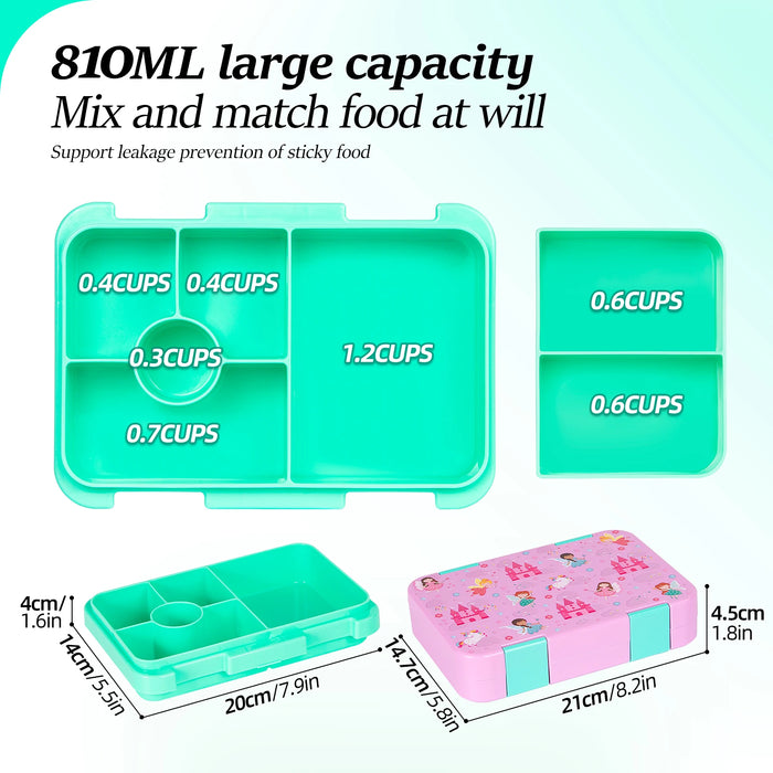 1100ml Cartoon Christmas Printed Lunch Box Microwavable Bento Box Interlayer Leakproof Storage Box Hermetic Containers Students