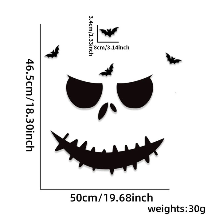 Halloween Decoration Room Door Stickers Window Decor Skeleton Hand Pumpkin DIY Devil Witch Hat Glass Window Stickers Ghost